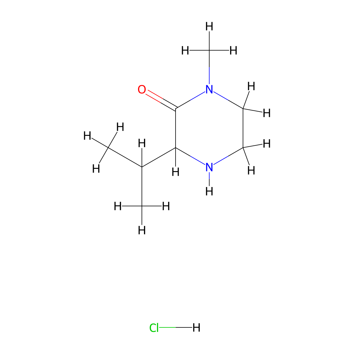 3-Isopropyl-1-methylpiperazin-2-one hydrochloride molecular structure, CAS 1073556-03-2