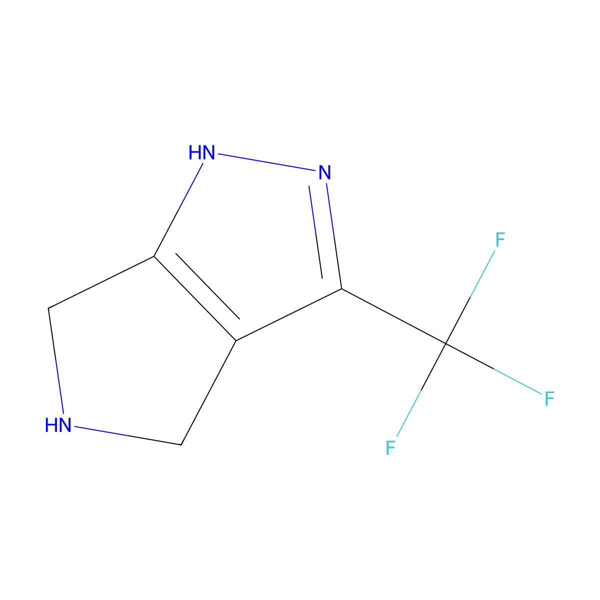 3-(trifluoromethyl)-1H,4H,5H,6H-pyrrolo[3,4-c]pyrazole molecular structure, CAS 1073556-30-5