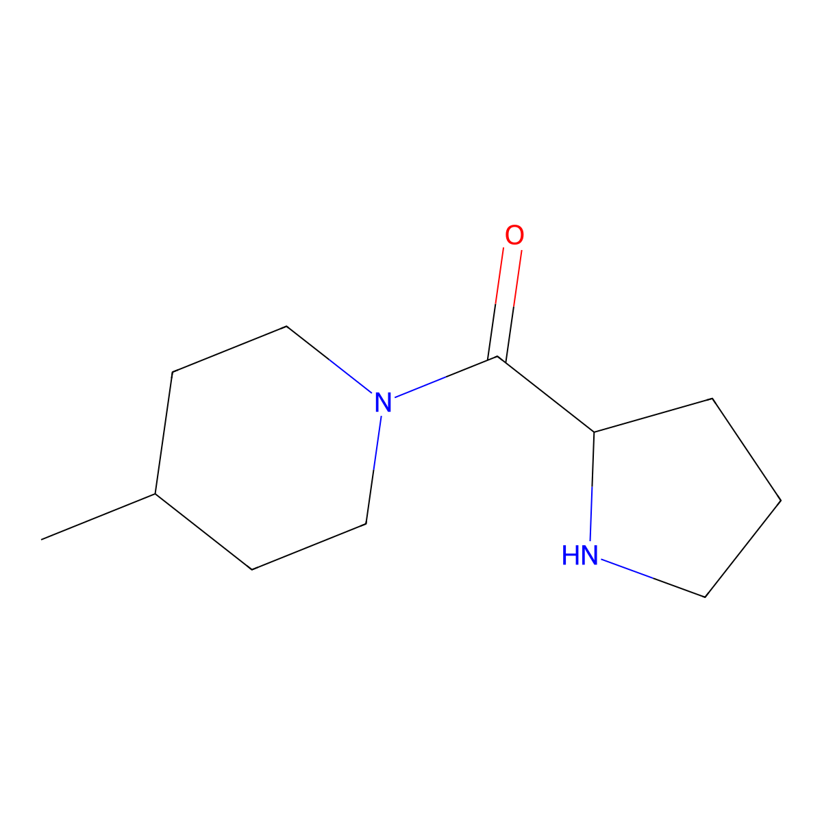 (4-Methyl-1-piperidinyl)(2S)-2-pyrrolidinylmethanone molecular structure, CAS 1073556-33-8