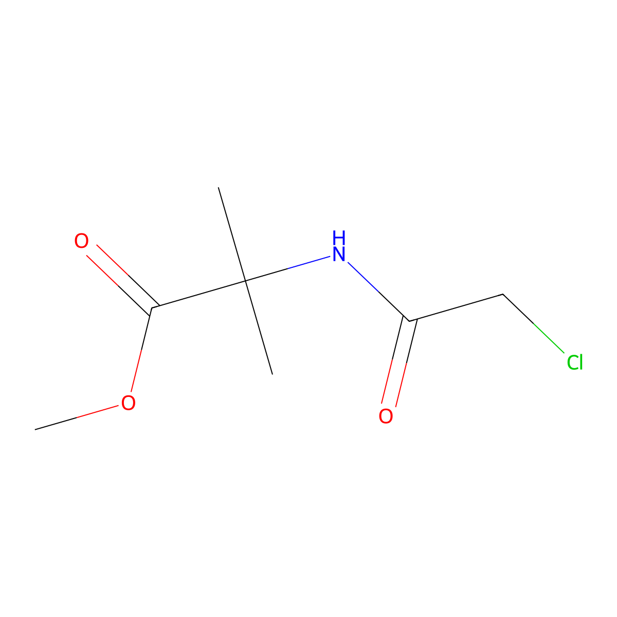 Methyl 2-(2-chloroacetamido)-2-methylpropanoate molecular structure, CAS 107357-01-7