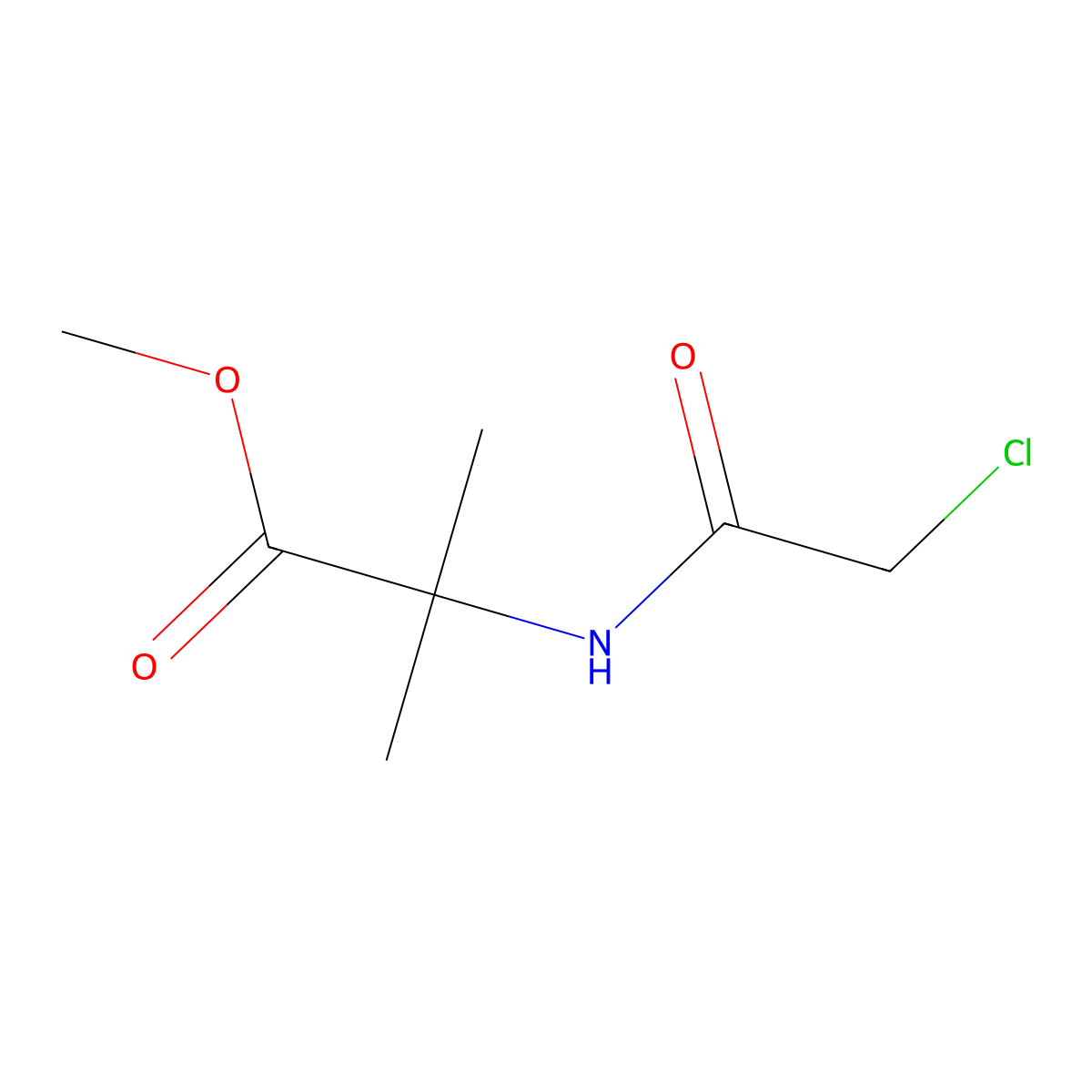 Methyl 2-(2-chloroacetamido)-2-methylpropanoate molecular structure, CAS 107357-01-7