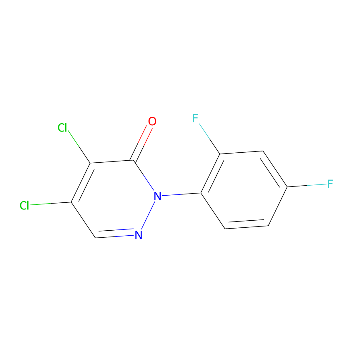 4,5-Dichloro-2-(2,4-difluorophenyl)-2,3-dihydropyridazin-3-one molecular structure, CAS 107360-91-8