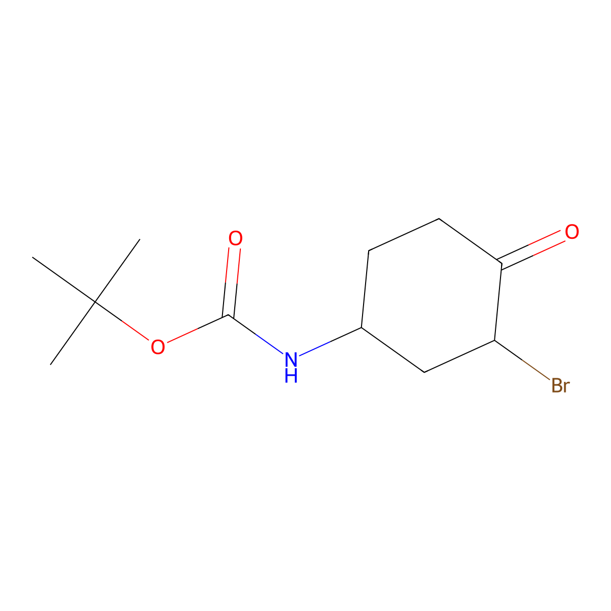 tert-Butyl (3-bromo-4-oxocyclohexyl)carbamate molecular structure, CAS 1073632-93-5
