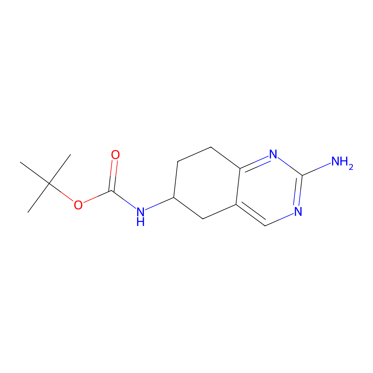 tert-butyl N-(2-amino-5,6,7,8-tetrahydroquinazolin-6-yl)carbamate molecular structure, CAS 1073633-86-9