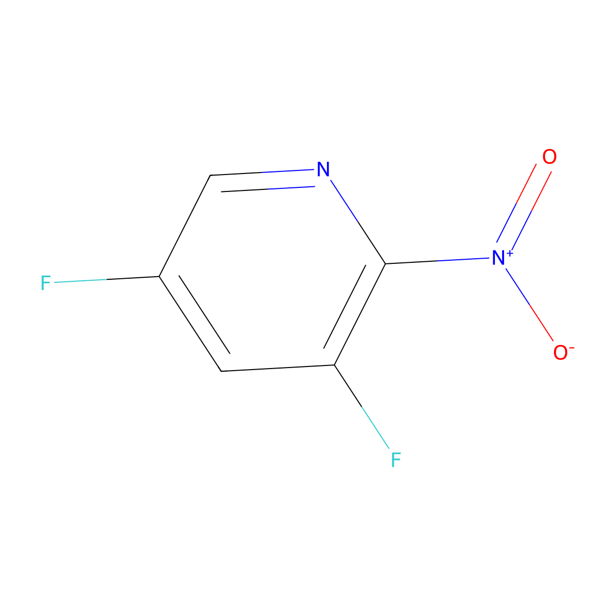 3,5-Difluoro-2-nitropyridine molecular structure, CAS 1073634-13-5