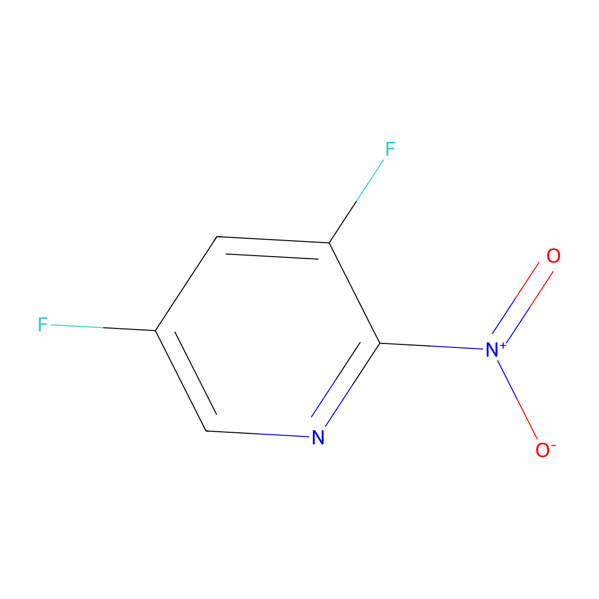 3,5-Difluoro-2-nitropyridine molecular structure, CAS 1073634-13-5
