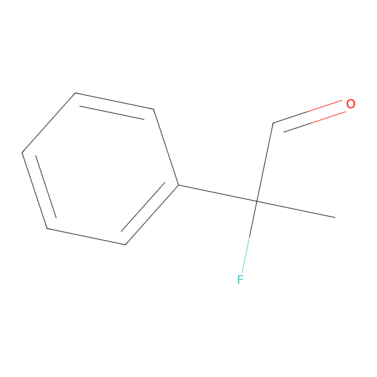 2-Fluoro-2-phenylpropanal molecular structure, CAS 107365-21-9