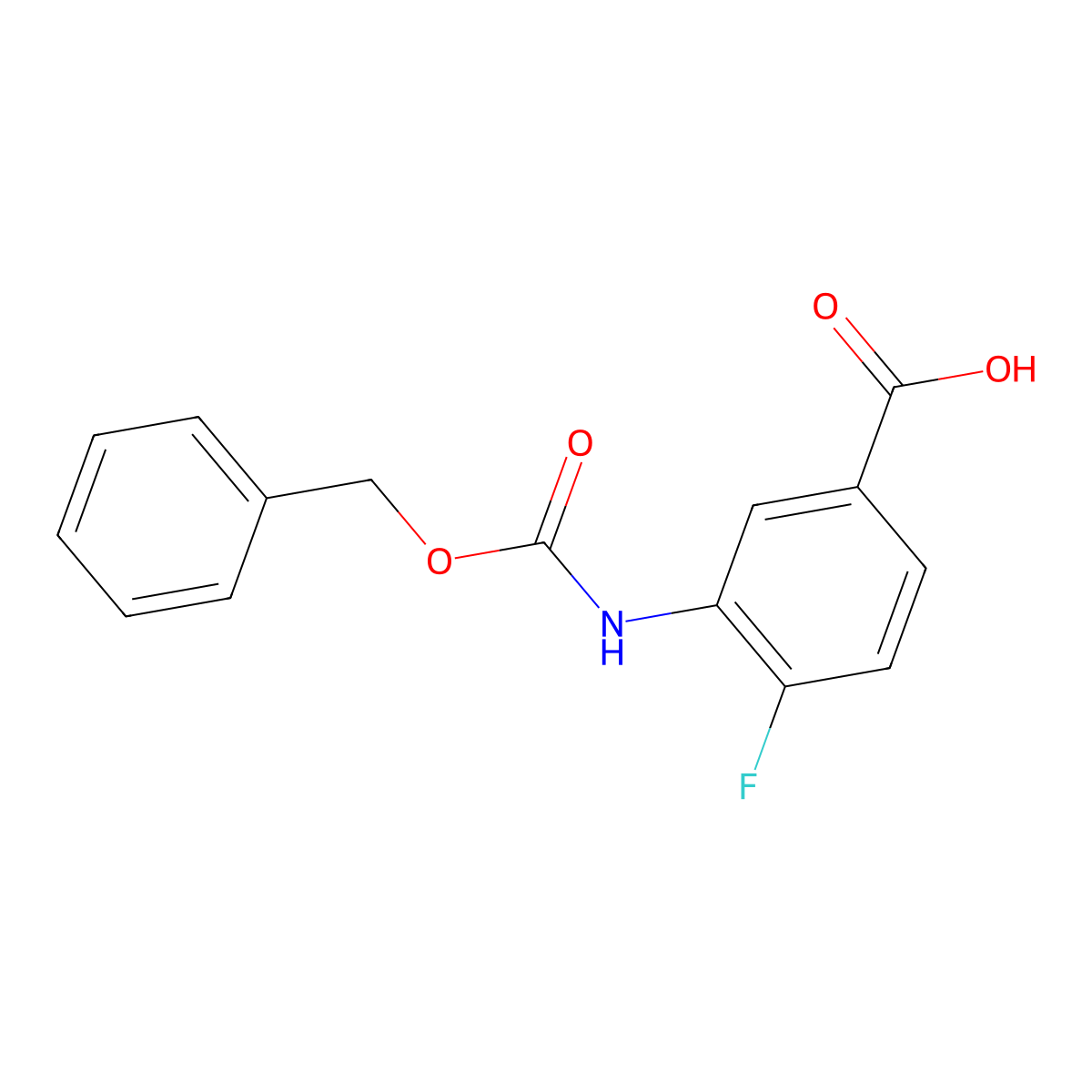 3-{[(Benzyloxy)carbonyl]amino}-4-fluorobenzoic acid molecular structure, CAS 1073659-66-1