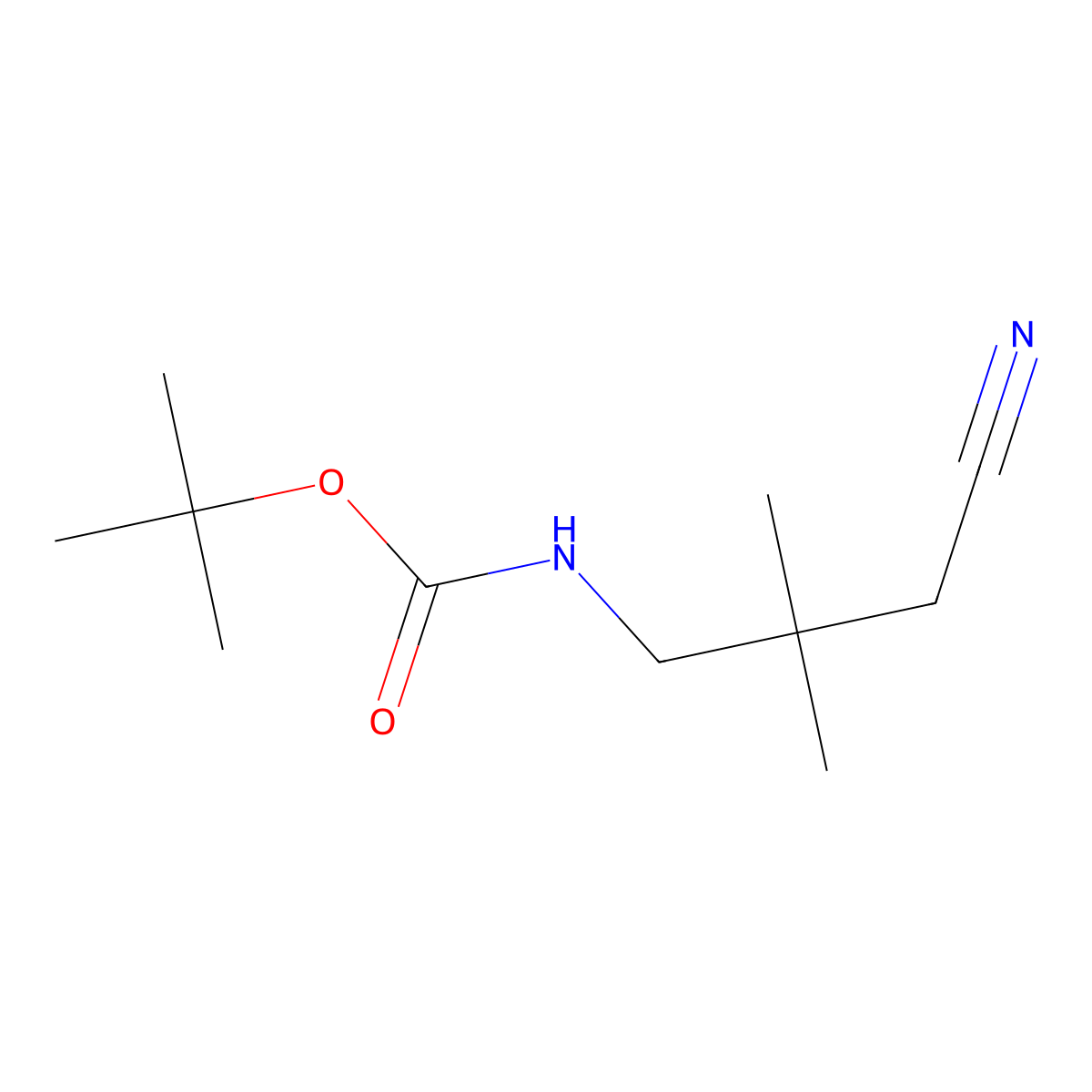 tert-butyl N-(3-cyano-2,2-dimethylpropyl)carbamate molecular structure, CAS 1073666-31-5