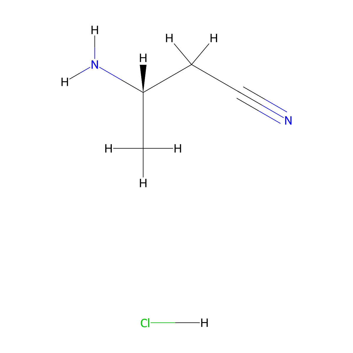 (3S)-3-aminobutanenitrile hydrochloride molecular structure, CAS 1073666-54-2