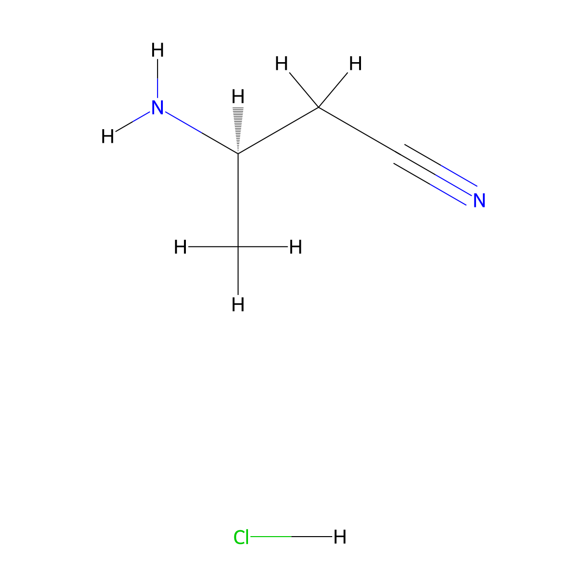(R)-3-Aminobutanenitrile hydrochloride molecular structure, CAS 1073666-55-3