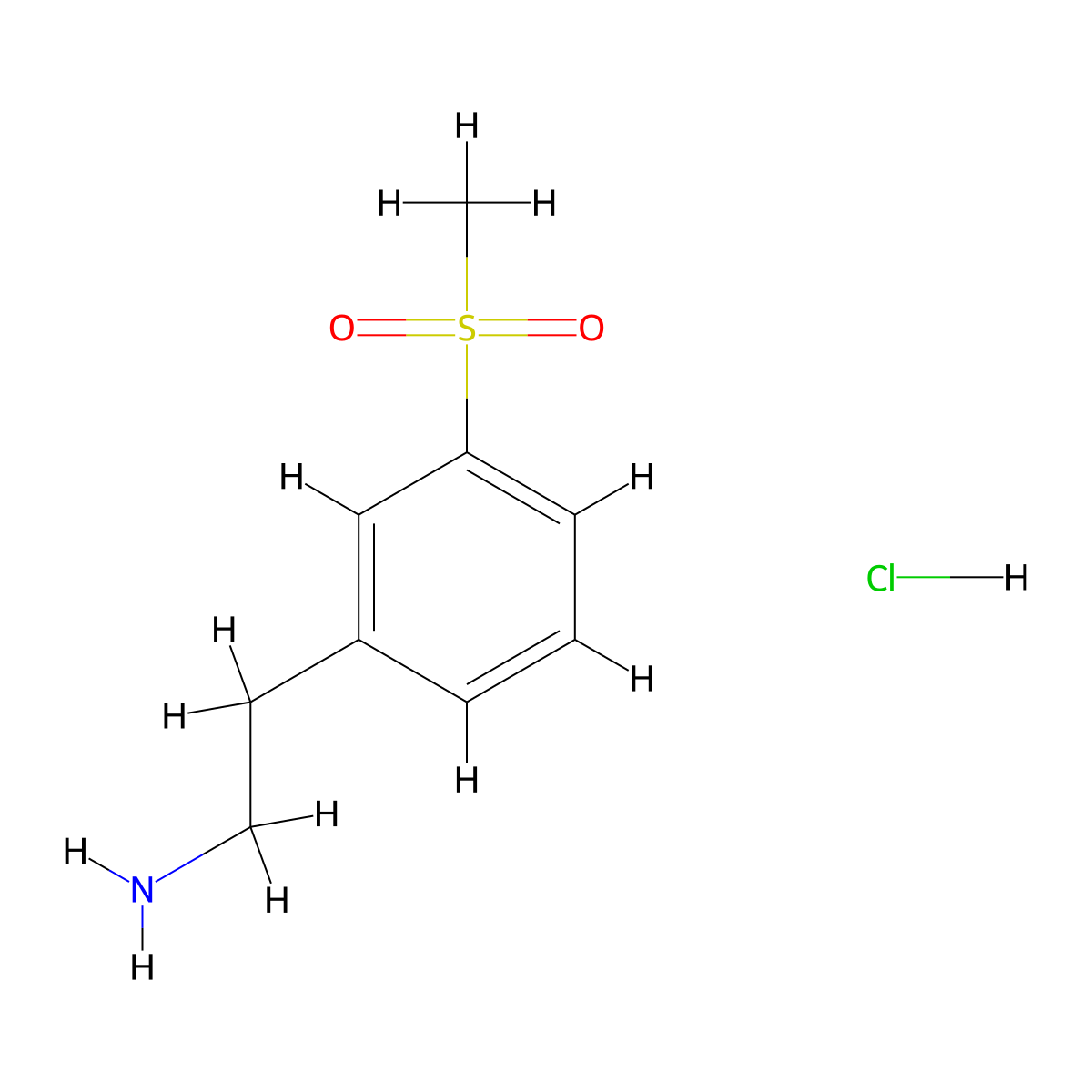 2-(3-Methanesulfonylphenyl)ethan-1-amine hydrochloride molecular structure, CAS 1073666-57-5