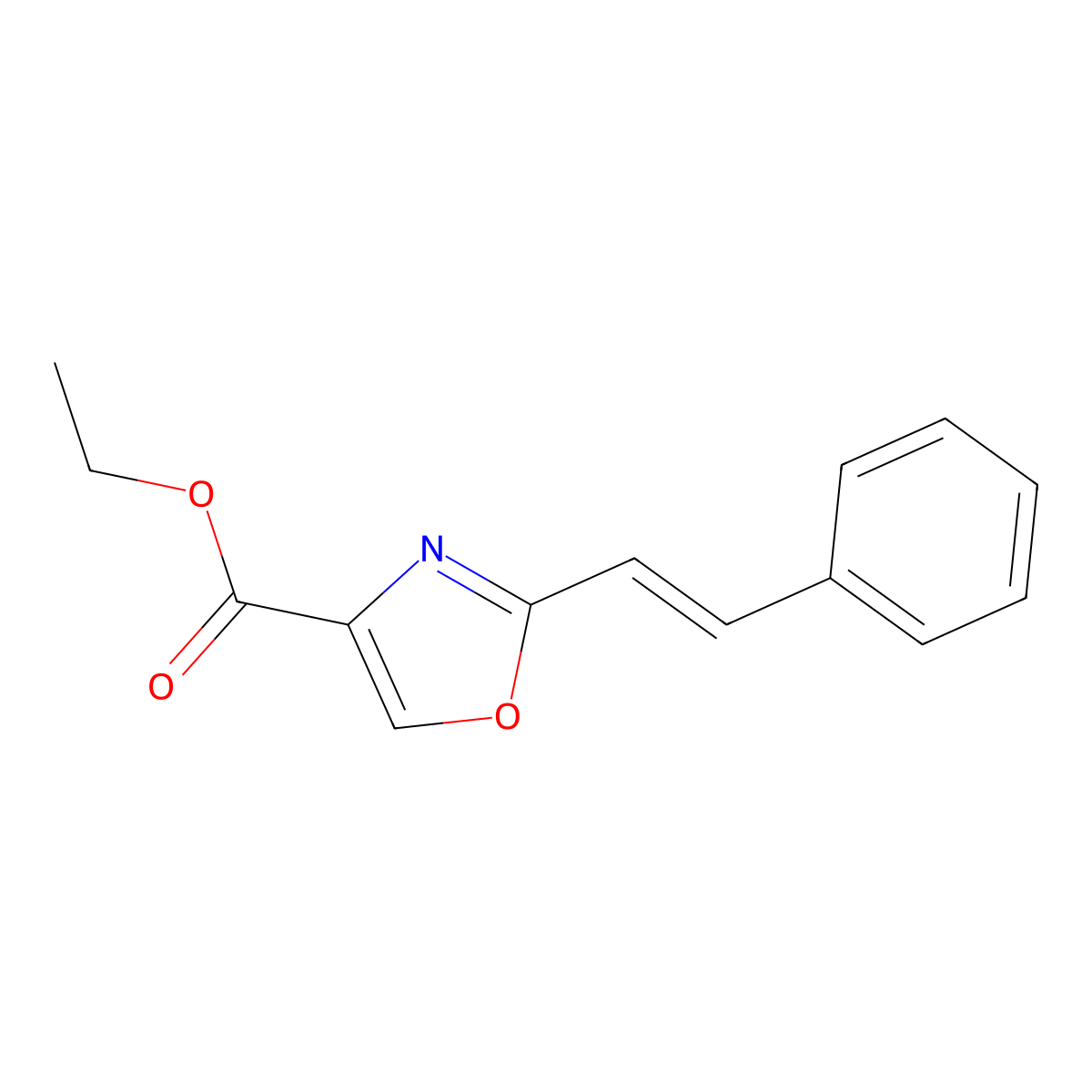 ethyl 2-[(E)-2-phenylethenyl]-1,3-oxazole-4-carboxylate molecular structure, CAS 107367-69-1