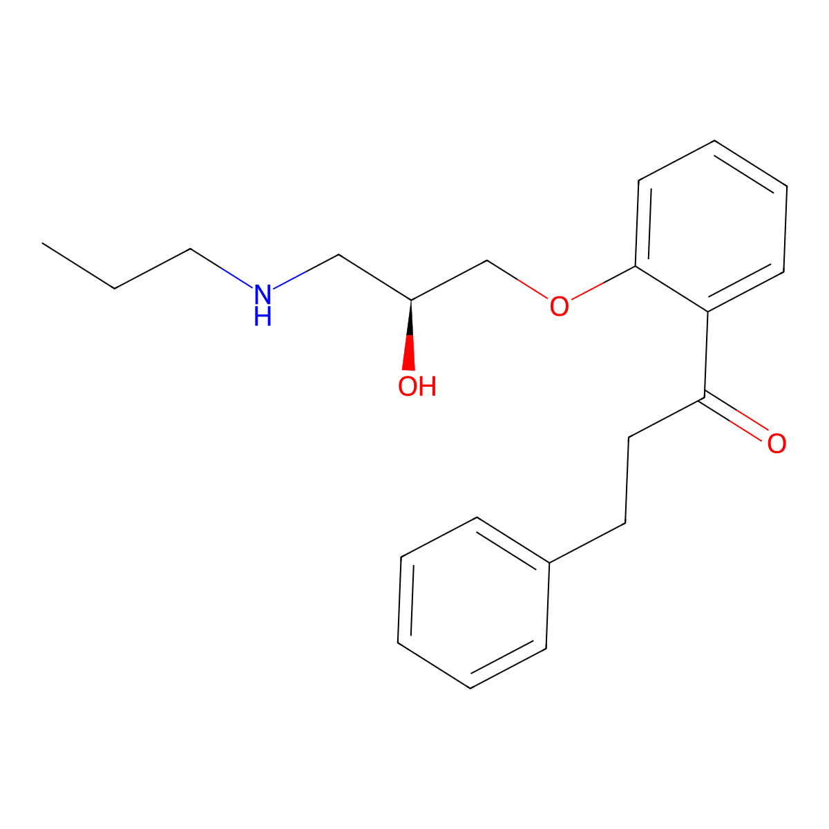 Propafenone, (S)- molecular structure, CAS 107381-32-8