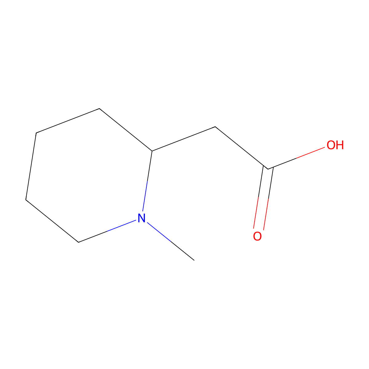 (1-Methylpiperidin-2-yl)acetic acid molecular structure, CAS 107388-72-7