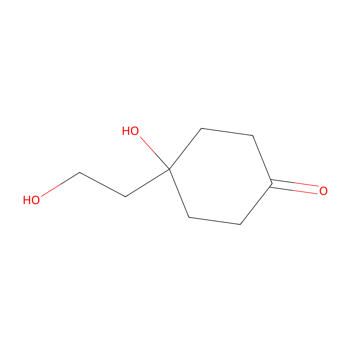 4-Hydroxy-4-(2-hydroxyethyl)cyclohexan-1-one molecular structure, CAS 107389-91-3