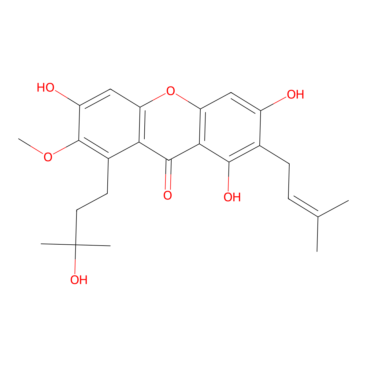 Garcinone D molecular structure, CAS 107390-08-9