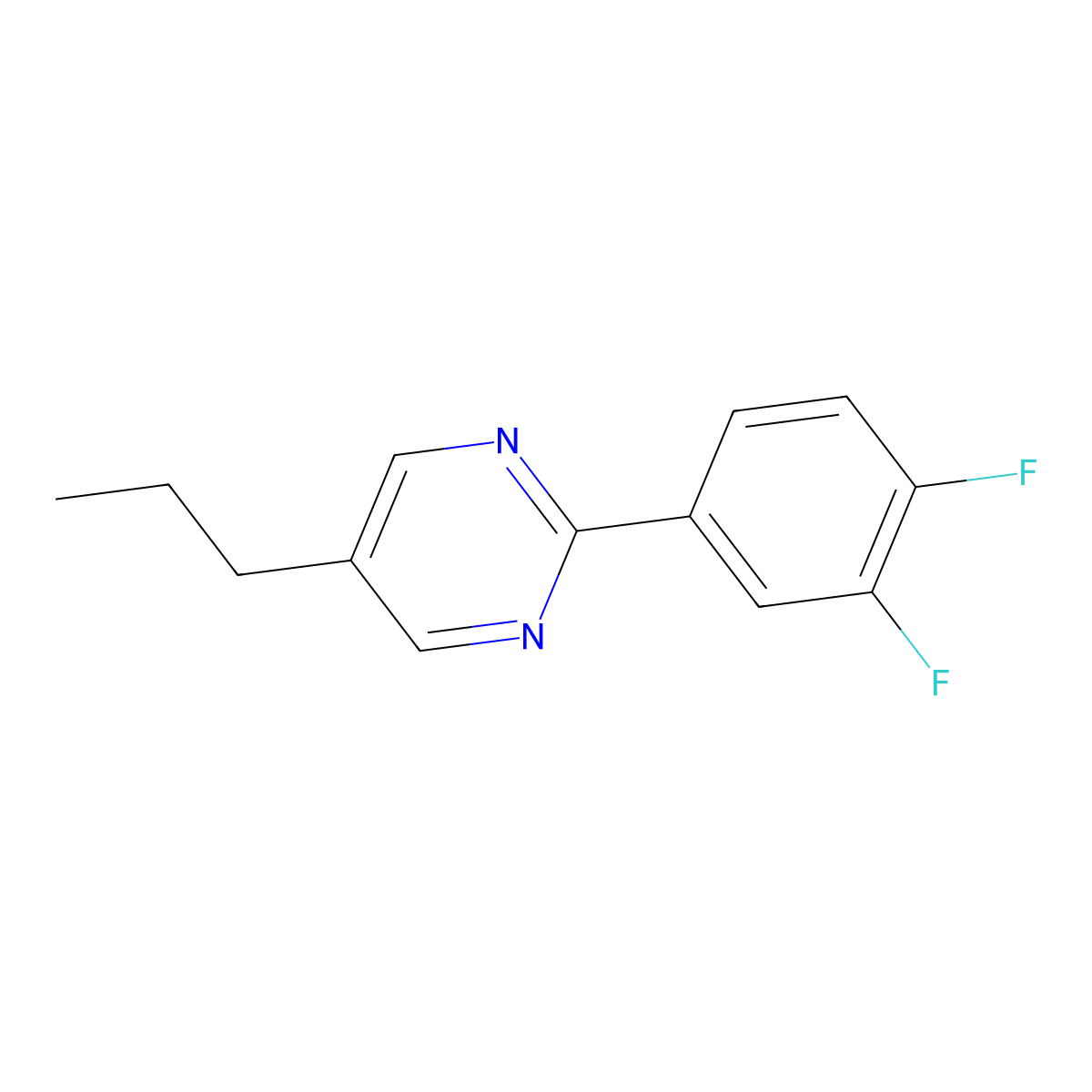 2-(3,4-Difluorophenyl)-5-propylpyrimidine molecular structure, CAS 107392-35-8