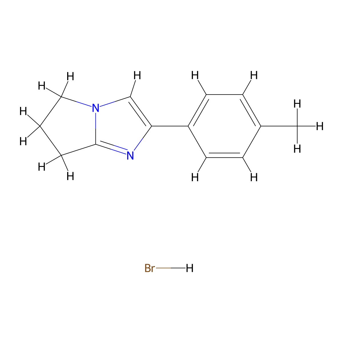 2-(p-Tolyl)-6,7-dihydro-5H-pyrrolo[1,2-a]imidazole hydrobromide molecular structure, CAS 107392-68-7