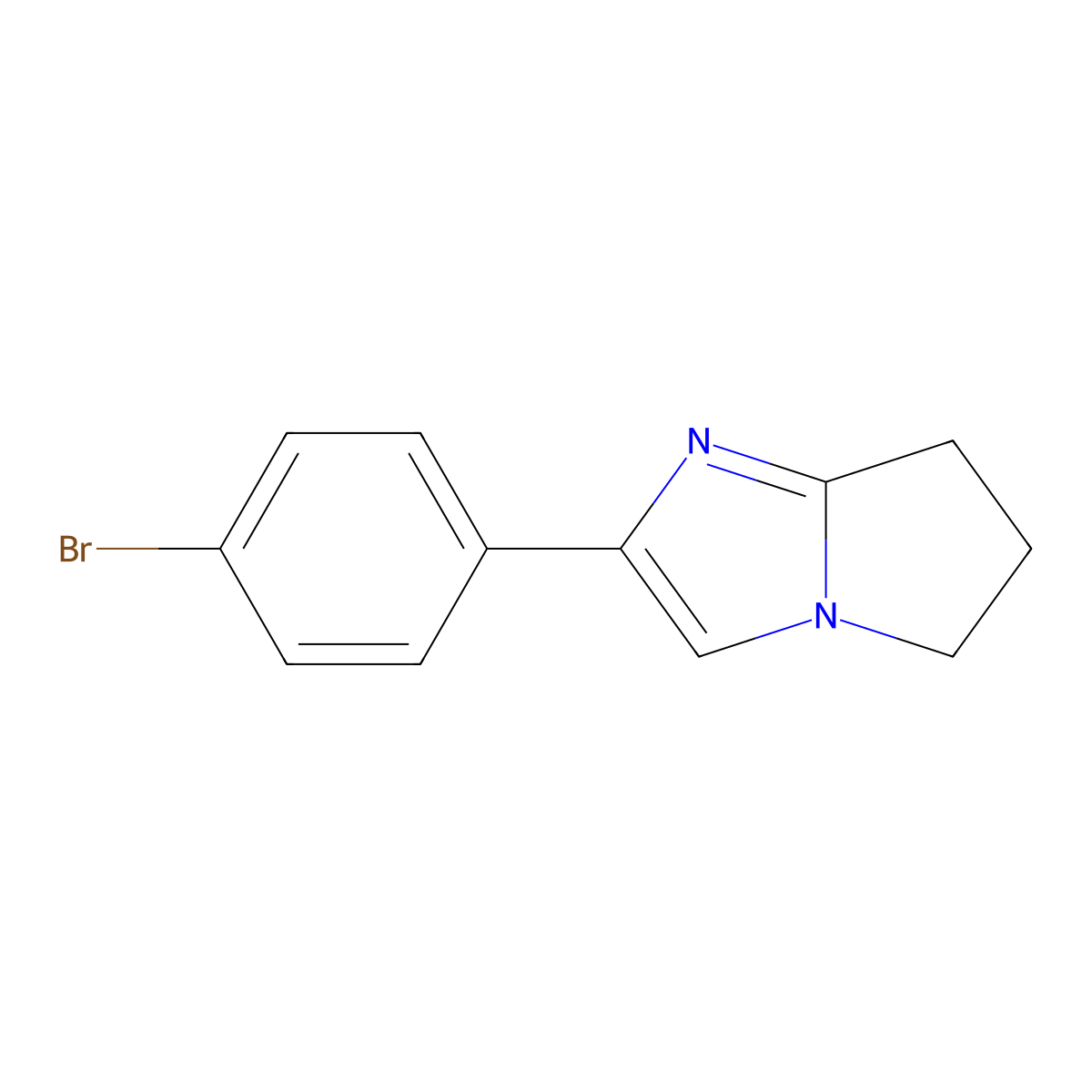 2-(4-bromophenyl)-6,7-dihydro-5H-pyrrolo[1,2-a]imidazole molecular structure, CAS 107392-75-6