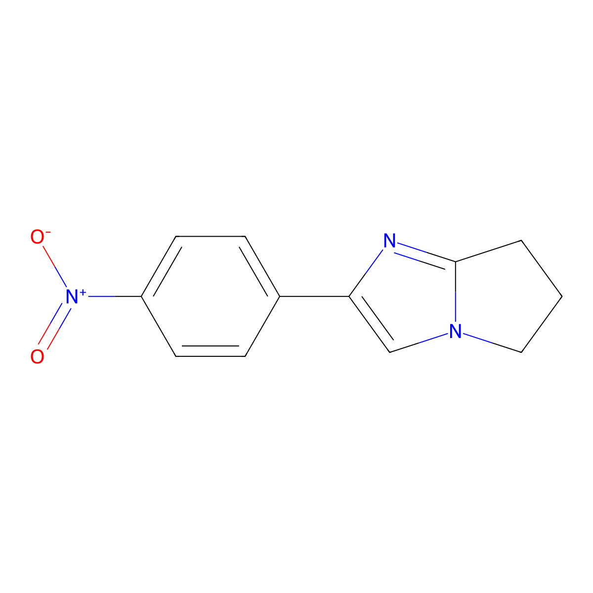 6,7-Dihydro-2-(4-nitrophenyl)-5H-pyrrolo(1,2-a)imidazole molecular structure, CAS 107392-76-7