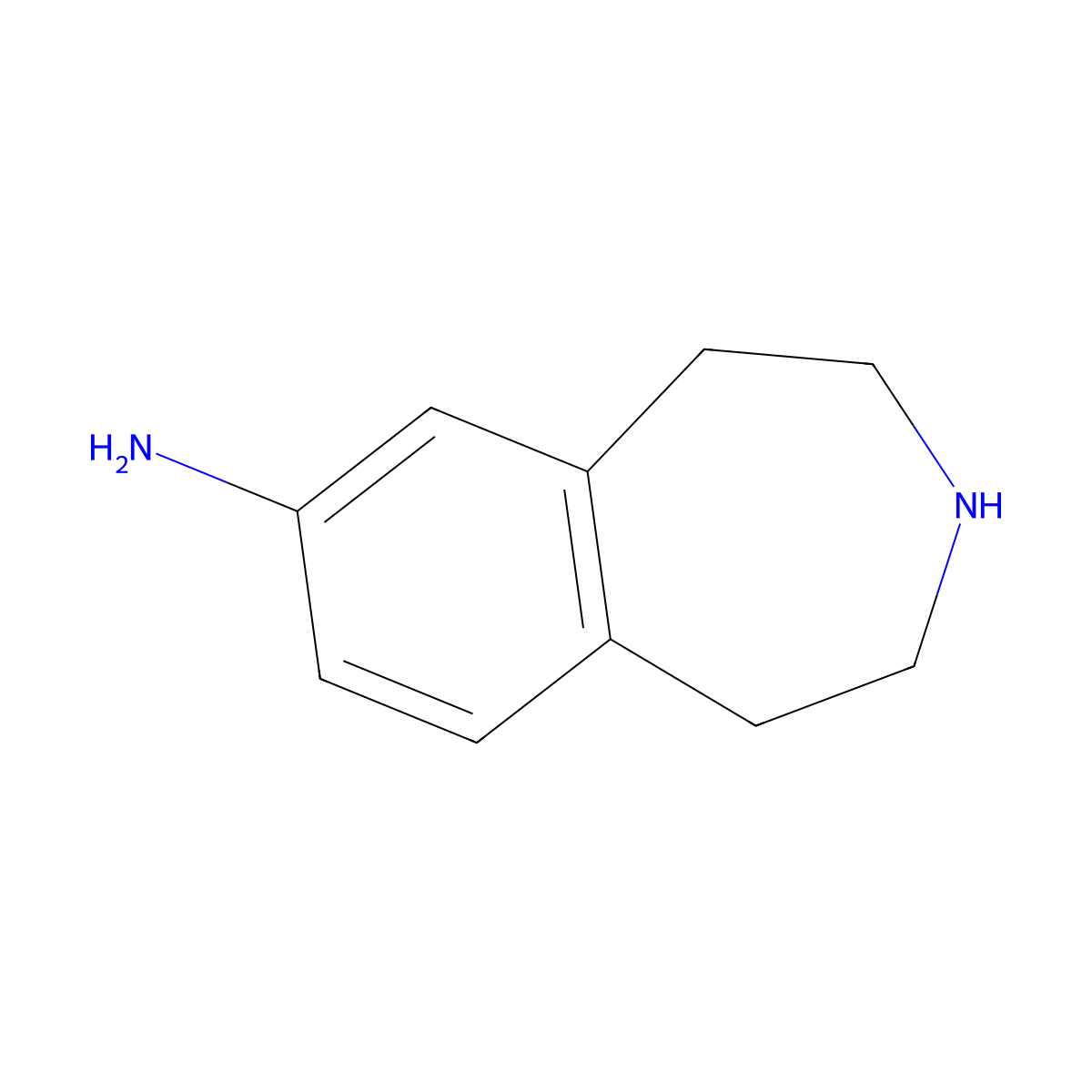2,3,4,5-Tetrahydro-1H-3-benzazepin-7-amine molecular structure, CAS 107393-73-7