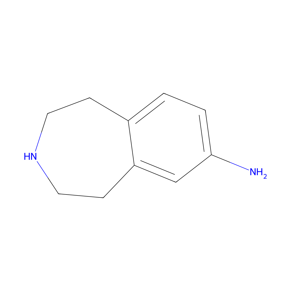 2,3,4,5-Tetrahydro-1H-3-benzazepin-7-amine molecular structure, CAS 107393-73-7