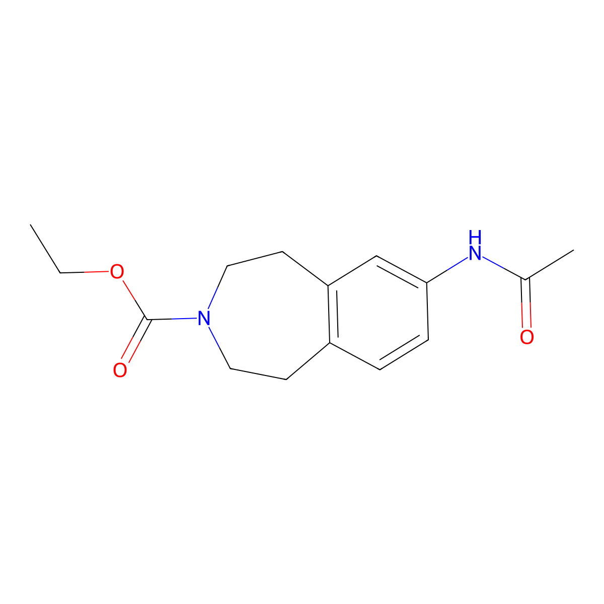 Ethyl 7-acetamido-1,2,4,5-tetrahydro-3H-3-benzazepine-3-carboxylate molecular structure, CAS 107393-75-9