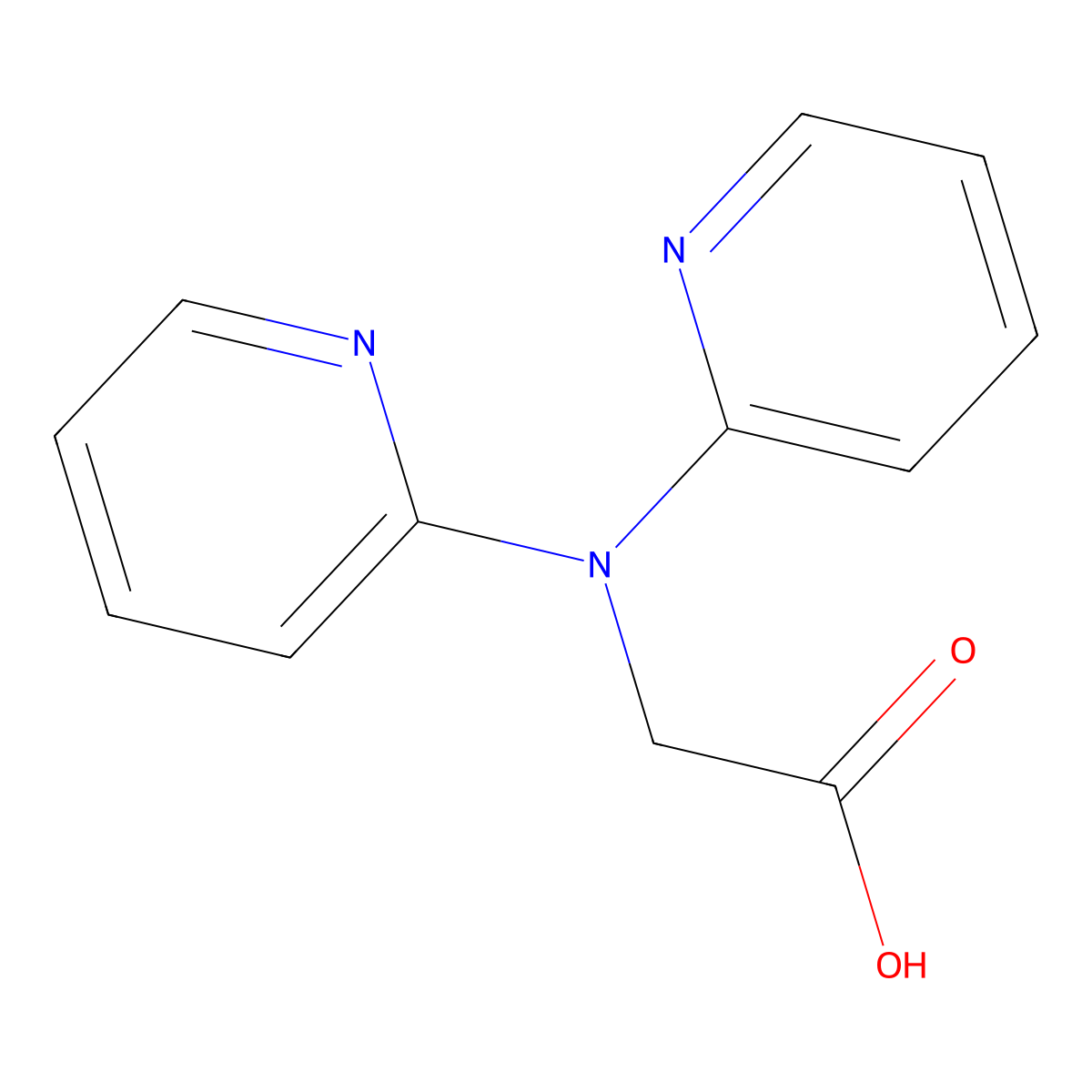 2-[Bis(pyridin-2-yl)amino]acetic acid molecular structure, CAS 1073961-81-5