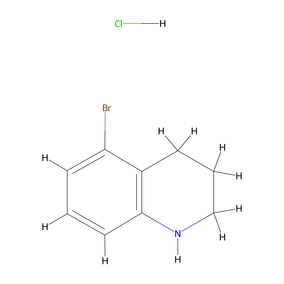 5-Bromo-1,2,3,4-tetrahydroquinoline hydrochloride molecular structure, CAS 1073968-64-5