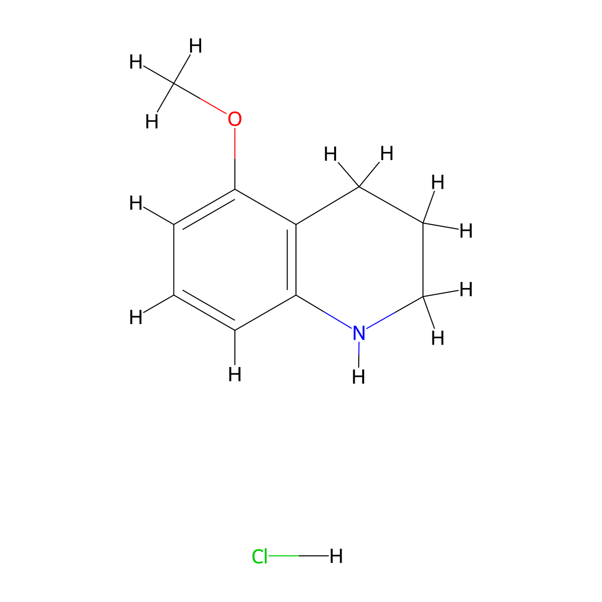 5-Methoxy-1,2,3,4-tetrahydroquinoline hydrochloride molecular structure, CAS 1073968-65-6