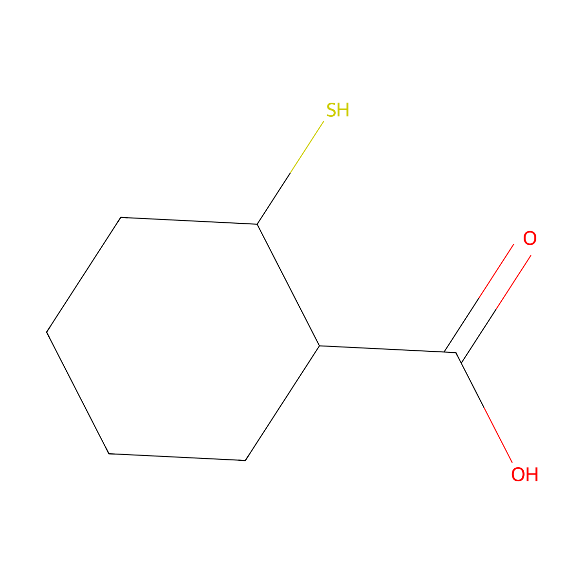 2-Sulfanylcyclohexane-1-carboxylic acid molecular structure, CAS 1074-00-6