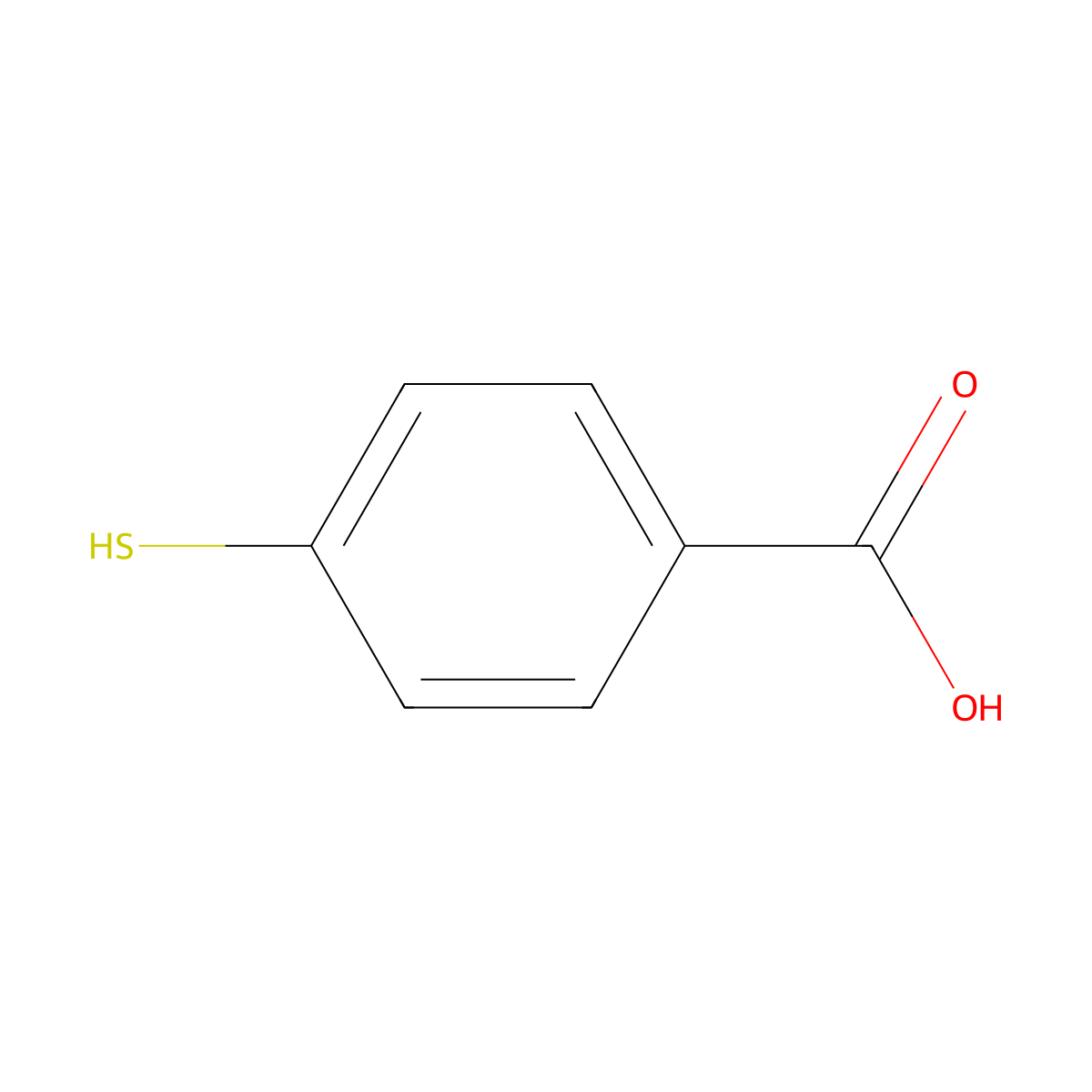 4-Mercaptobenzoic acid molecular structure, CAS 1074-36-8