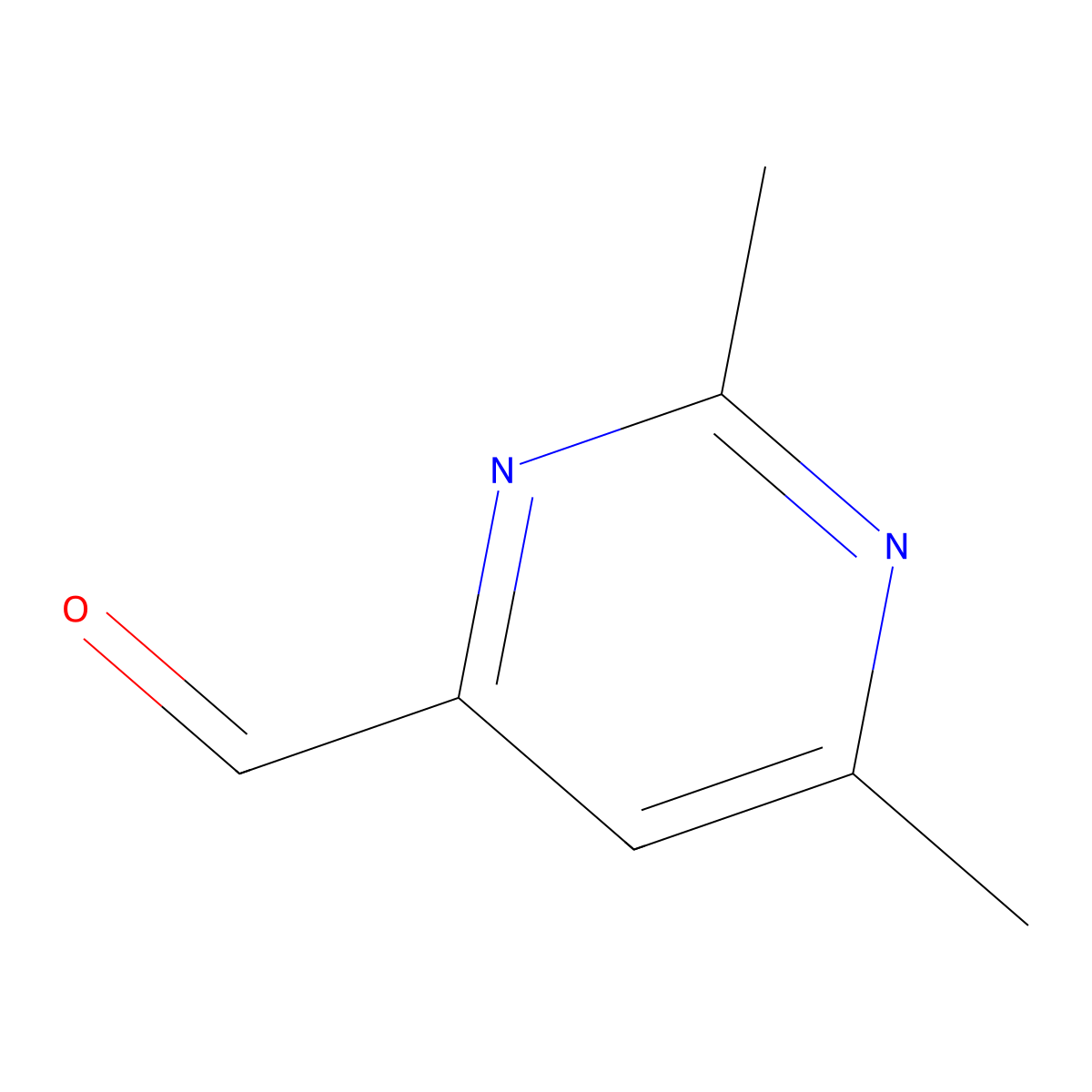 2,6-Dimethylpyrimidine-4-carbaldehyde molecular structure, CAS 1074-39-1