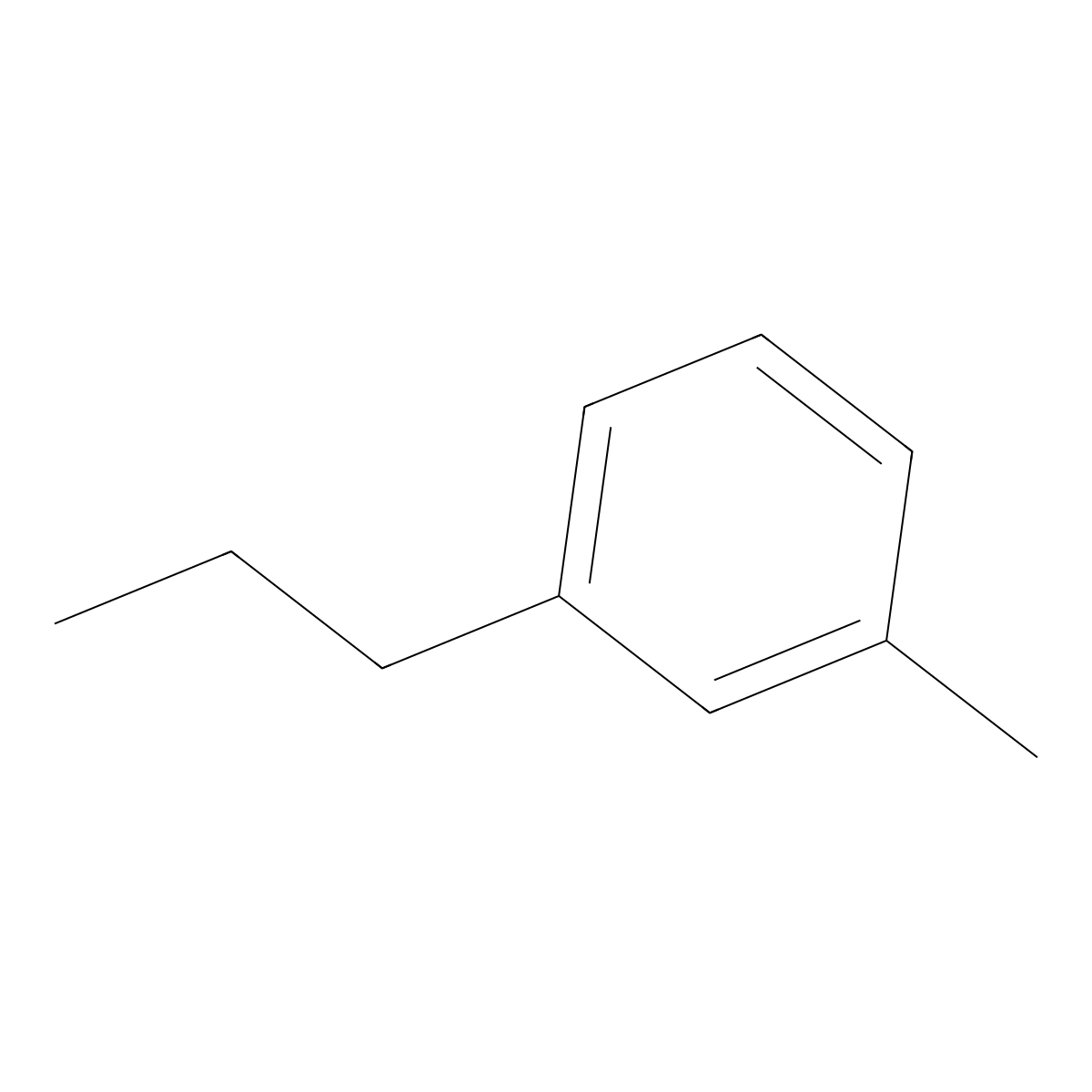 Benzene, 1-methyl-3-propyl- molecular structure, CAS 1074-43-7