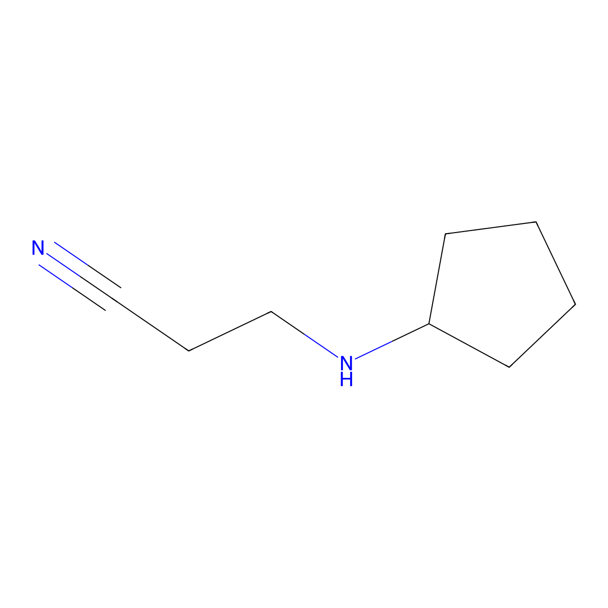 3-(Cyclopentylamino)propionitrile molecular structure, CAS 1074-63-1