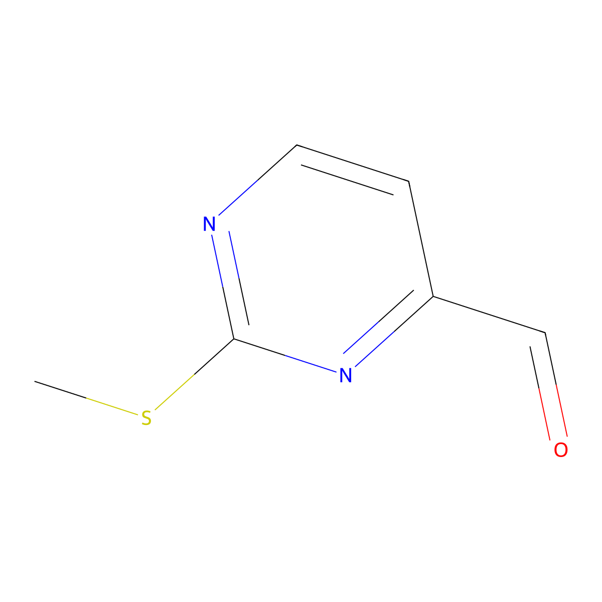 2-Methylsulfanylpyrimidine-4-carbaldehyde molecular structure, CAS 1074-68-6