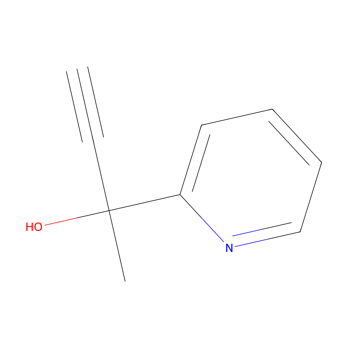 2-(Pyridin-2-yl)but-3-yn-2-ol molecular structure, CAS 1074-75-5