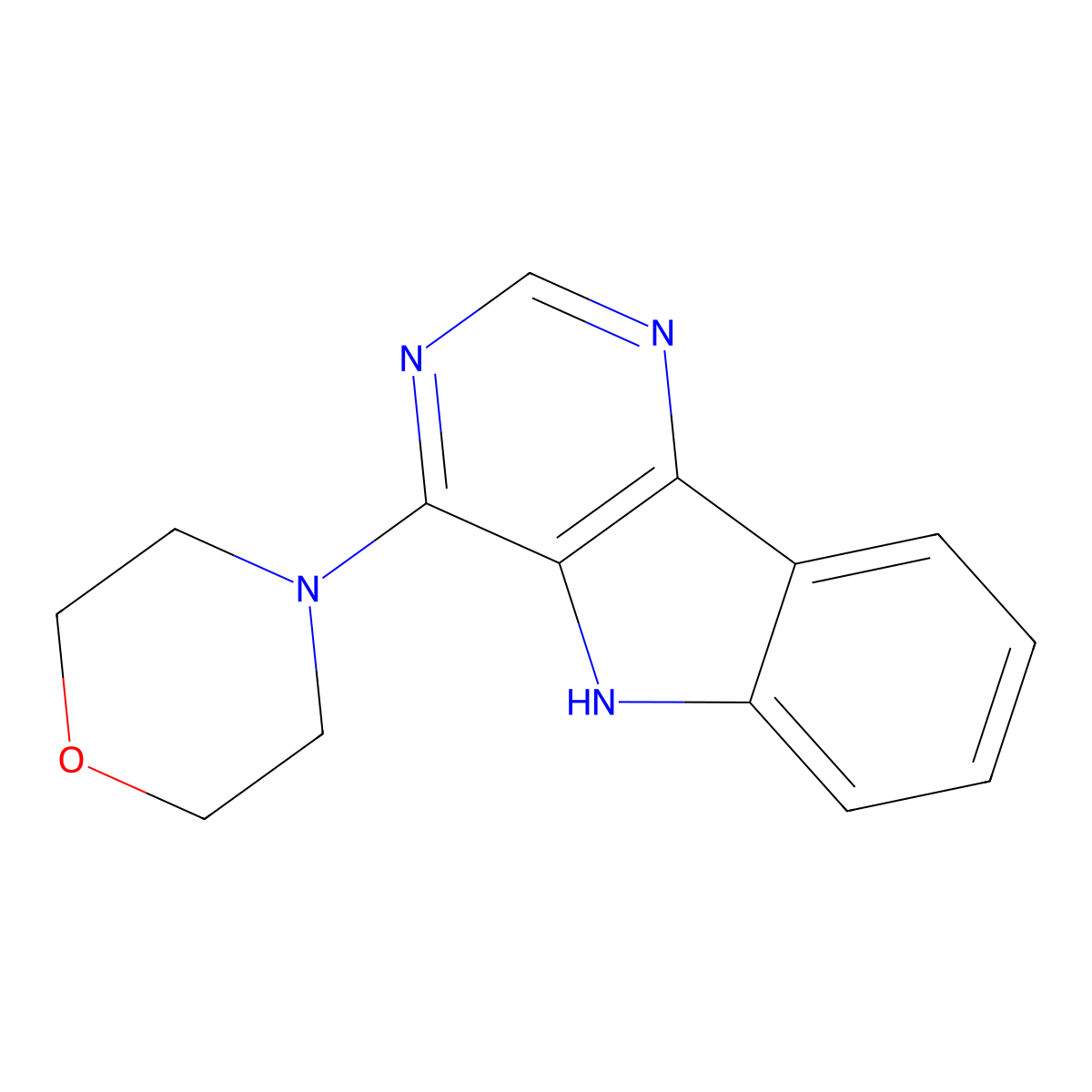 4-(4-Morpholinyl)-5H-pyrimido(5,4-b)indole molecular structure, CAS 107400-99-7