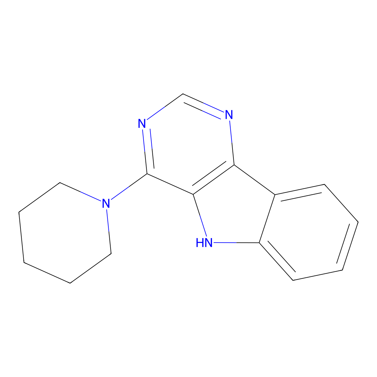 4-Piperidin-1-yl-5H-pyrimido[5,4-b]indole molecular structure, CAS 107401-00-3