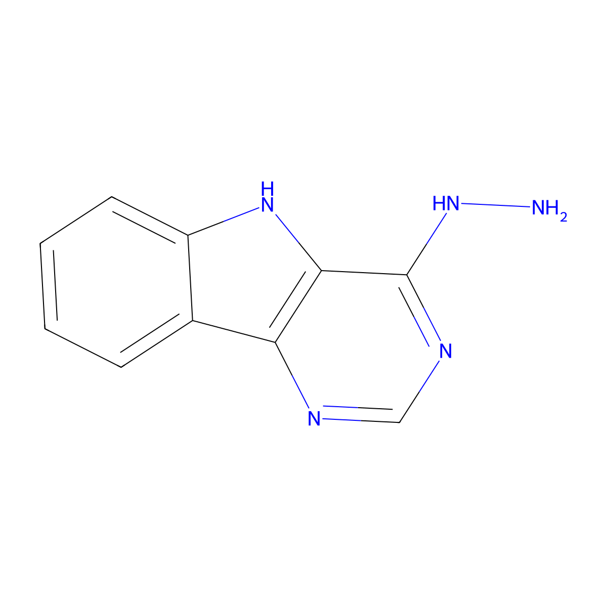 4-Hydrazinyl-5H-pyrimido(5,4-b)indole molecular structure, CAS 107401-01-4