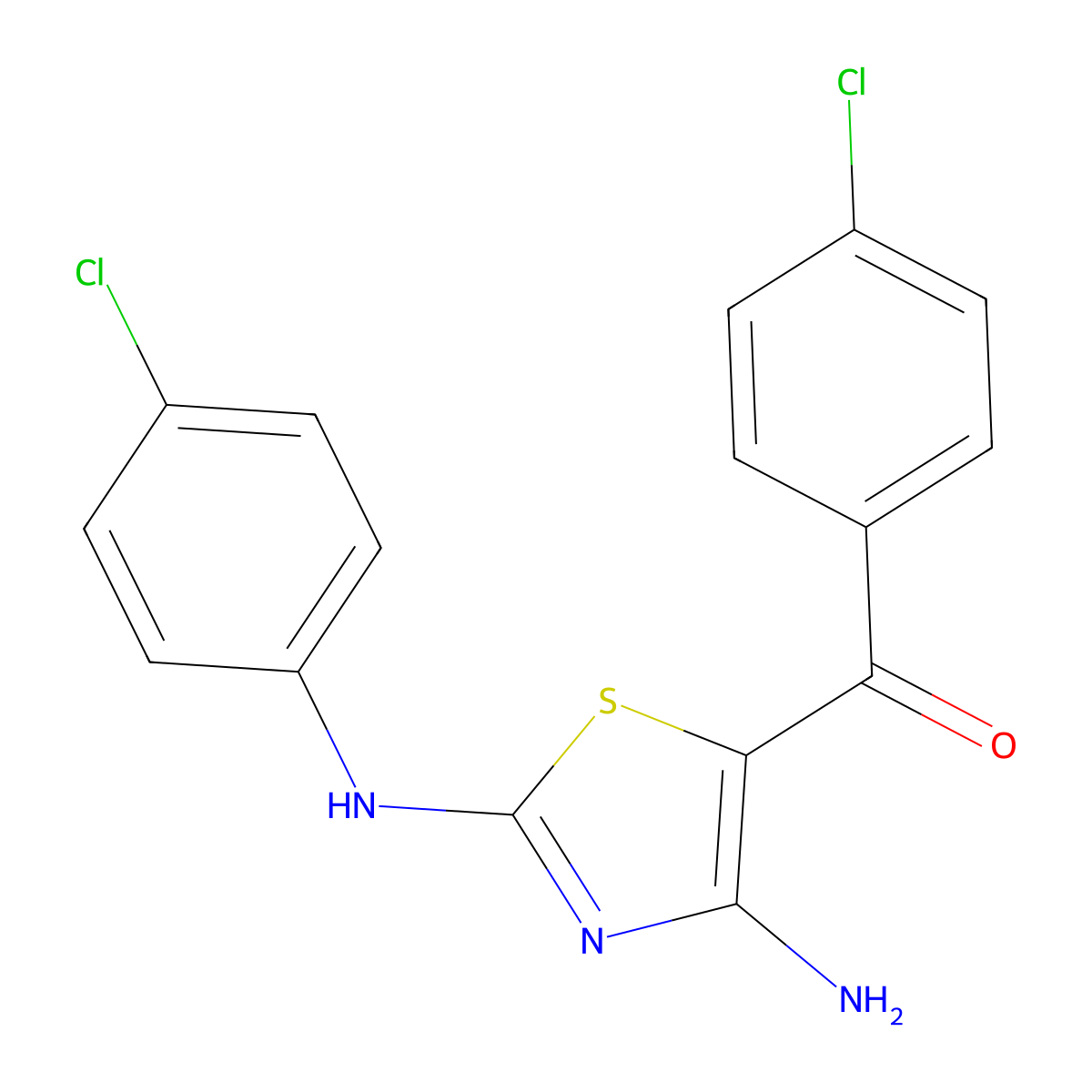 [4-Amino-2-(4-chloroanilino)-1,3-thiazol-5-yl](4-chlorophenyl)methanone molecular structure, CAS 107401-72-9