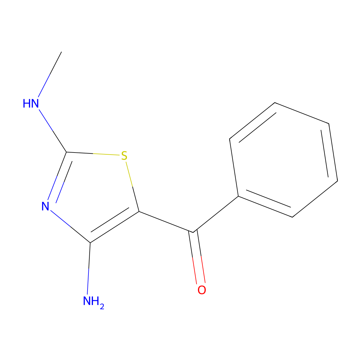 [4-Amino-2-(methylamino)-1,3-thiazol-5-yl](phenyl)methanone molecular structure, CAS 107401-74-1