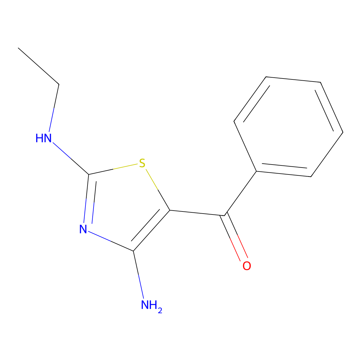 [4-Amino-2-(ethylamino)-5-thiazolyl]phenylmethanone molecular structure, CAS 107401-75-2
