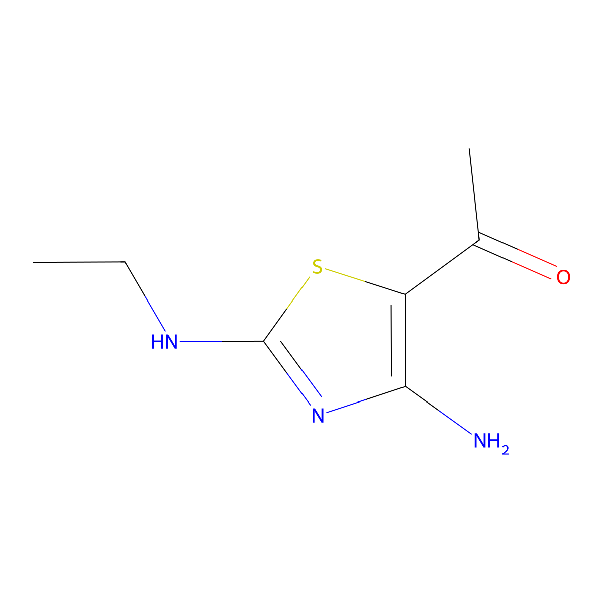 1-(4-Amino-2-ethylamino-thiazol-5-yl)-ethanone molecular structure, CAS 107401-79-6