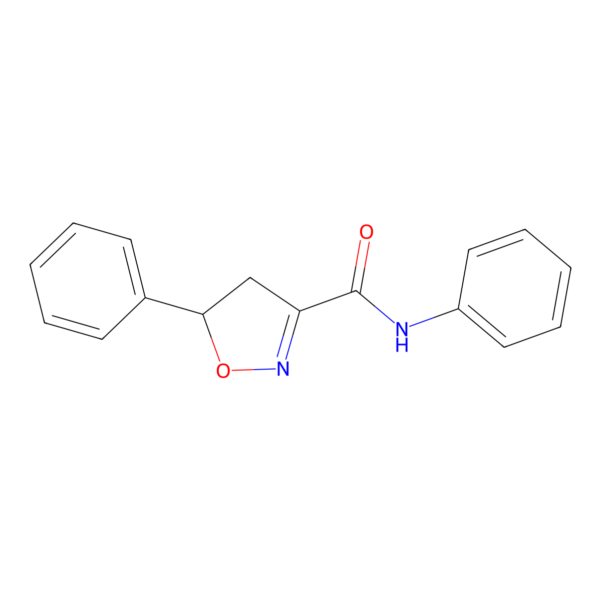 N,5-Diphenyl-4,5-dihydro-3-isoxazolecarboxamide molecular structure, CAS 107402-49-3