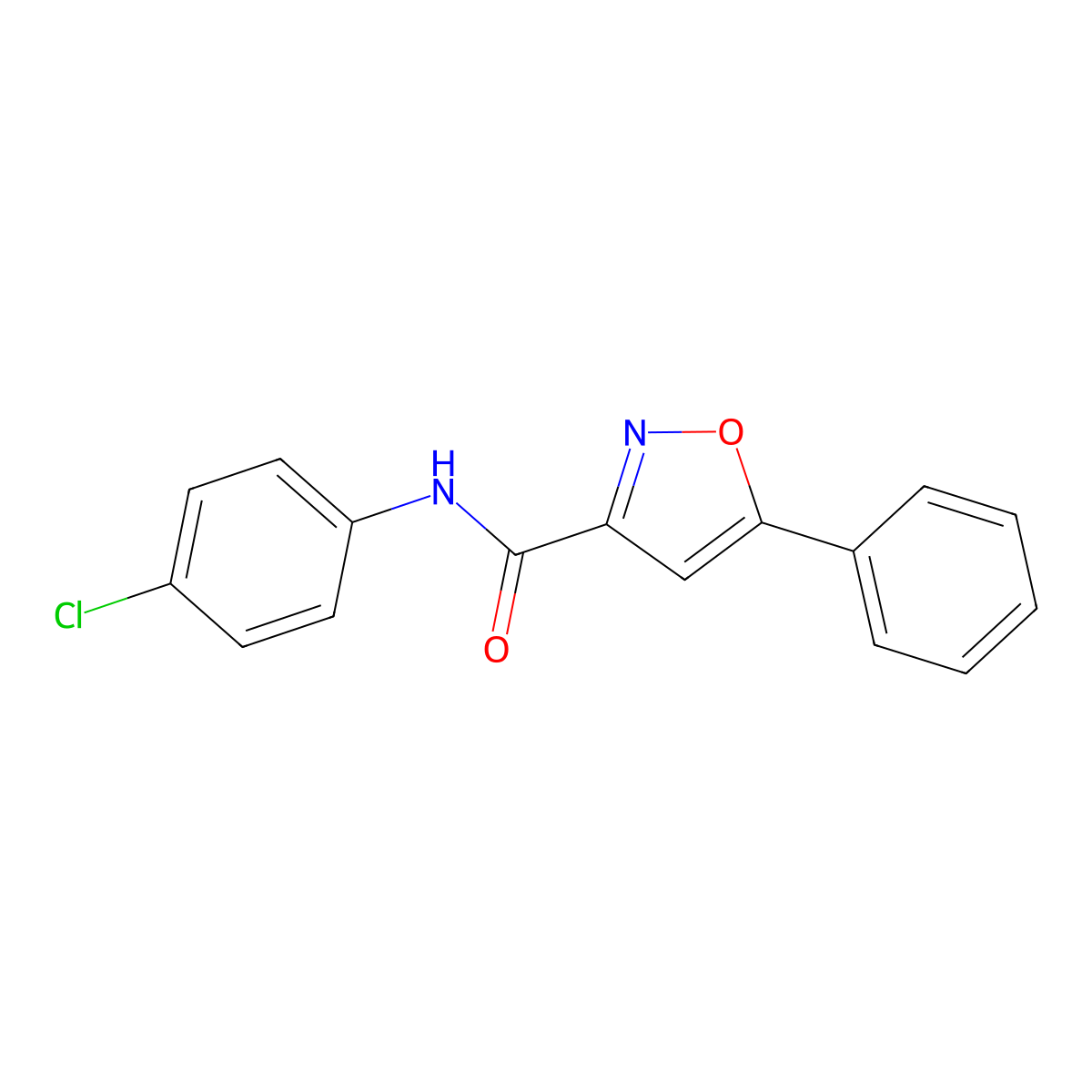 N-(4-chlorophenyl)-5-phenyl-1,2-oxazole-3-carboxamide molecular structure, CAS 107402-55-1