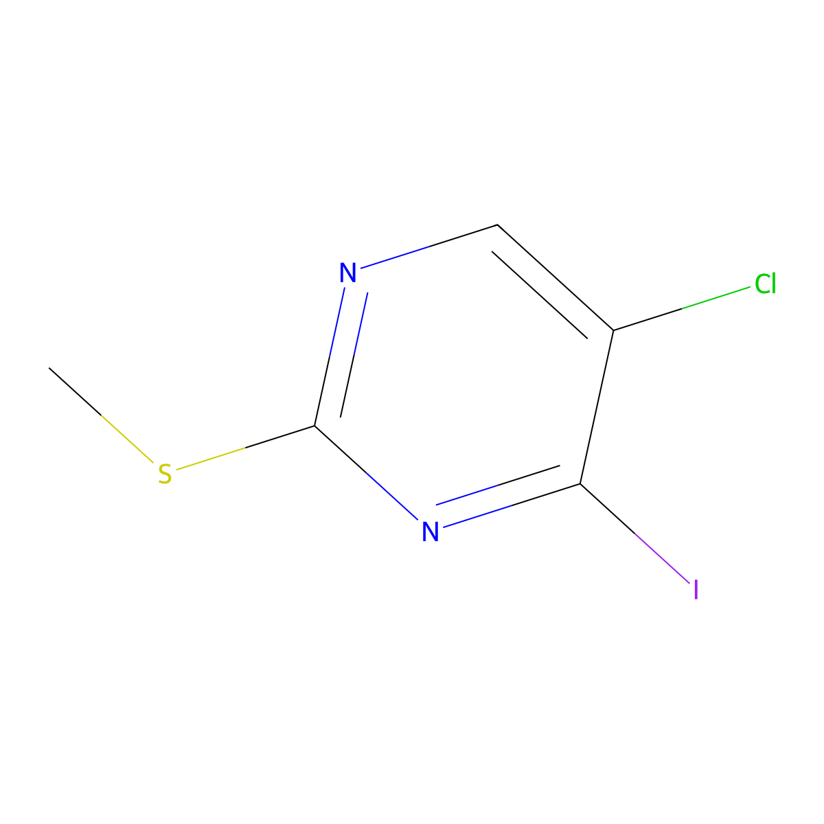 5-Chloro-4-iodo-2-(methylthio)pyrimidine molecular structure, CAS 107403-27-0