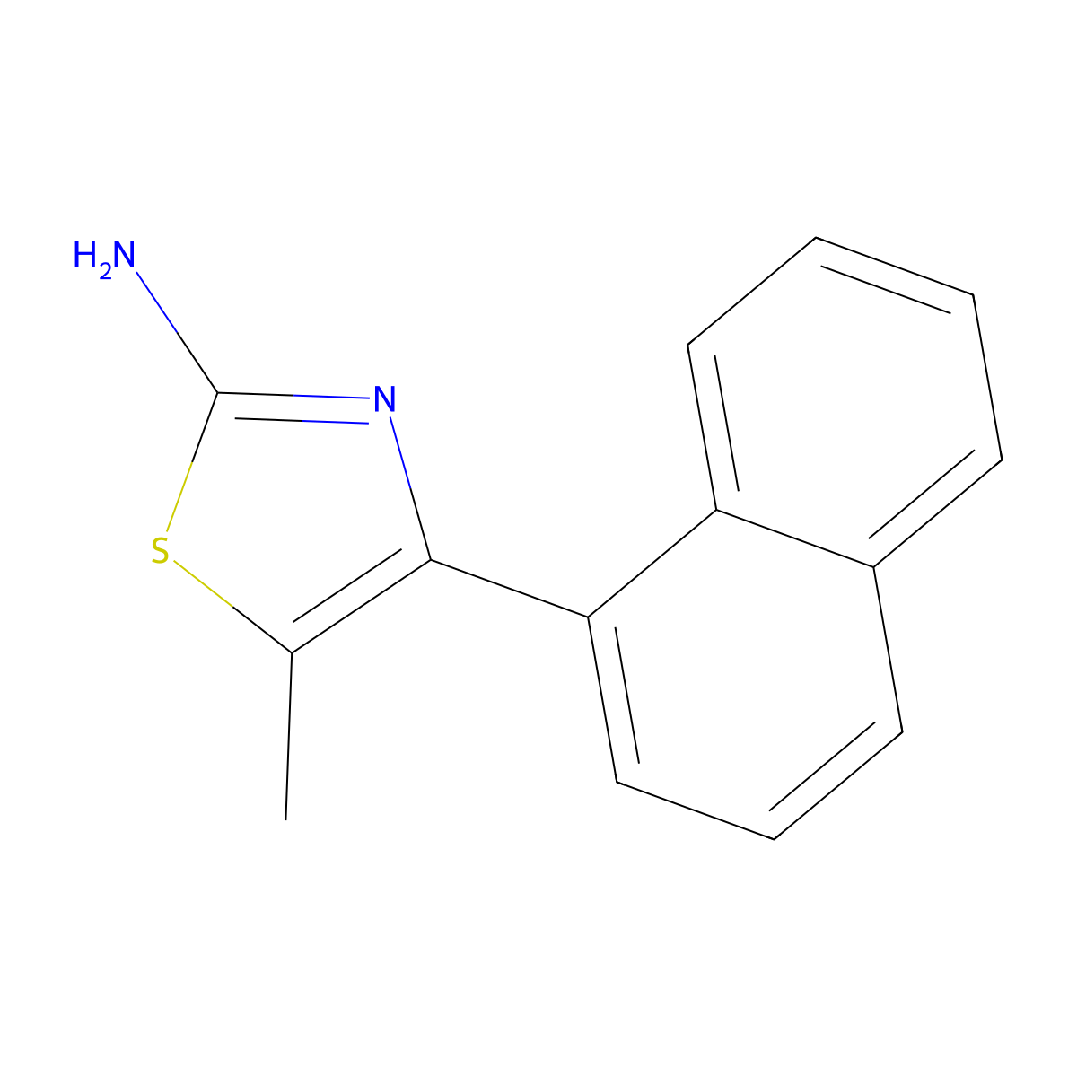 2-Thiazolamine, 5-methyl-4-(1-naphthalenyl)- molecular structure, CAS 107411-05-2