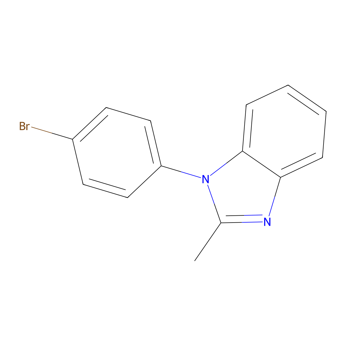 1-(4-Bromophenyl)-2-methylbenzimidazole molecular structure, CAS 107411-29-0
